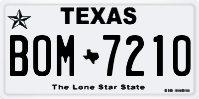 TX license plate BOM7210