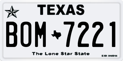 TX license plate BOM7221