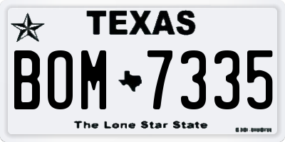 TX license plate BOM7335