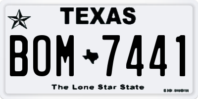 TX license plate BOM7441