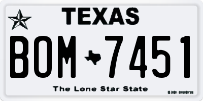 TX license plate BOM7451