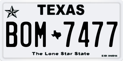 TX license plate BOM7477