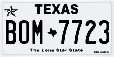 TX license plate BOM7723