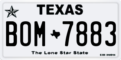 TX license plate BOM7883