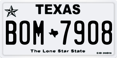 TX license plate BOM7908