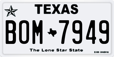 TX license plate BOM7949