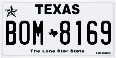 TX license plate BOM8169