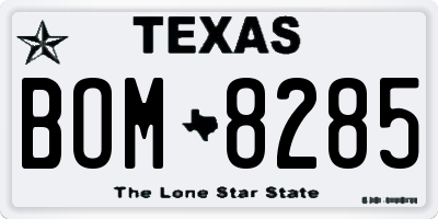 TX license plate BOM8285