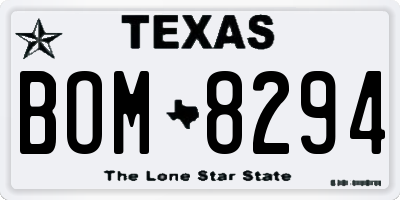 TX license plate BOM8294