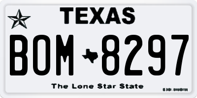TX license plate BOM8297