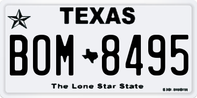 TX license plate BOM8495