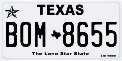 TX license plate BOM8655