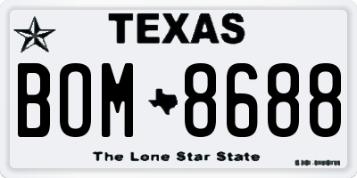 TX license plate BOM8688