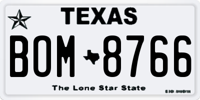 TX license plate BOM8766