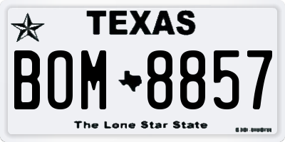 TX license plate BOM8857