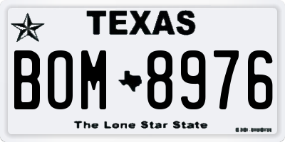 TX license plate BOM8976