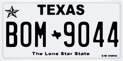 TX license plate BOM9044