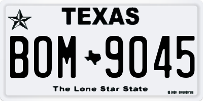 TX license plate BOM9045
