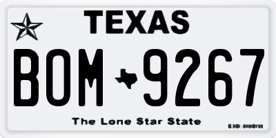 TX license plate BOM9267