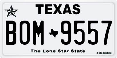 TX license plate BOM9557