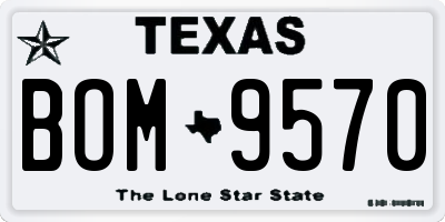 TX license plate BOM9570