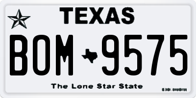 TX license plate BOM9575