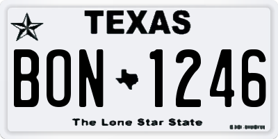 TX license plate BON1246