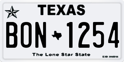 TX license plate BON1254