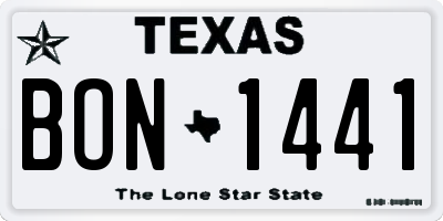 TX license plate BON1441