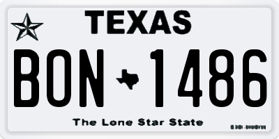 TX license plate BON1486