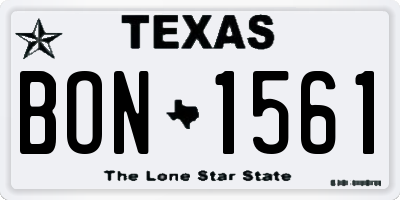TX license plate BON1561