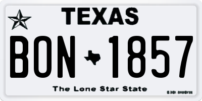 TX license plate BON1857