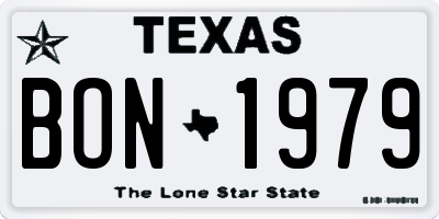 TX license plate BON1979