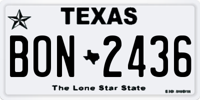 TX license plate BON2436