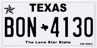 TX license plate BON4130