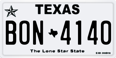 TX license plate BON4140