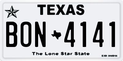 TX license plate BON4141