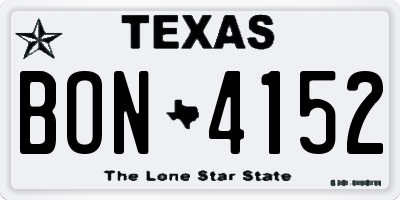 TX license plate BON4152