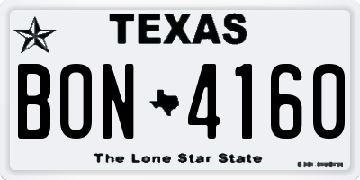 TX license plate BON4160