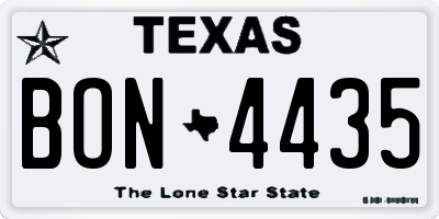 TX license plate BON4435