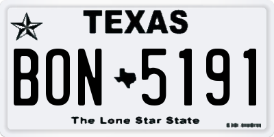 TX license plate BON5191
