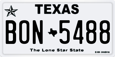 TX license plate BON5488