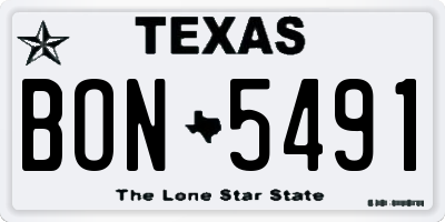 TX license plate BON5491