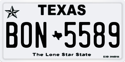 TX license plate BON5589