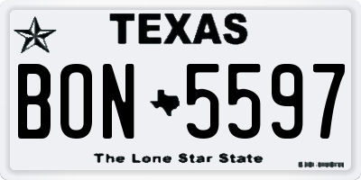 TX license plate BON5597