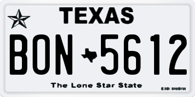 TX license plate BON5612