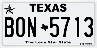 TX license plate BON5713