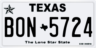 TX license plate BON5724