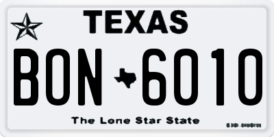 TX license plate BON6010