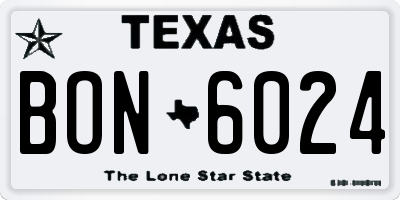 TX license plate BON6024
